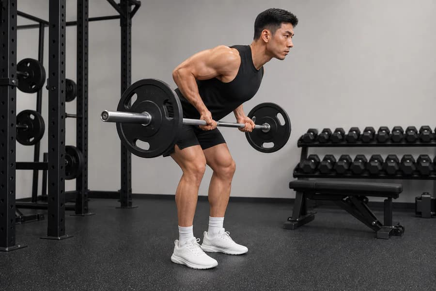 리버스 그립 바벨 로우 정확한 동작 자세